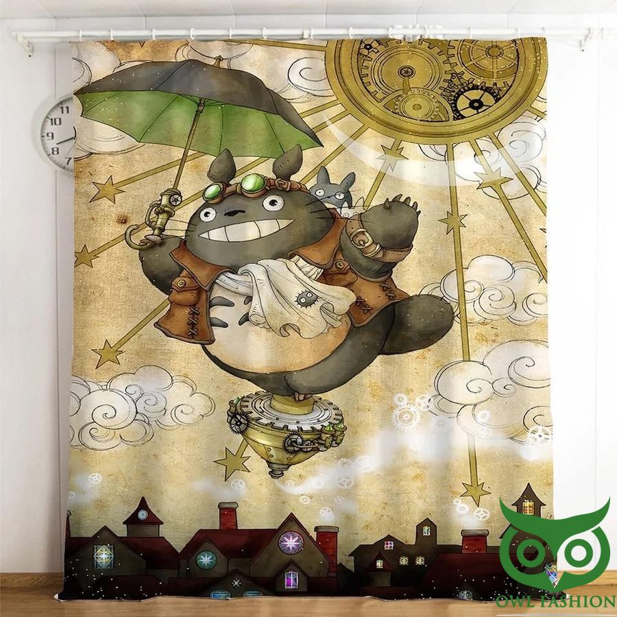 Totoro Fly To The Sky 3D Printed Window Curtain