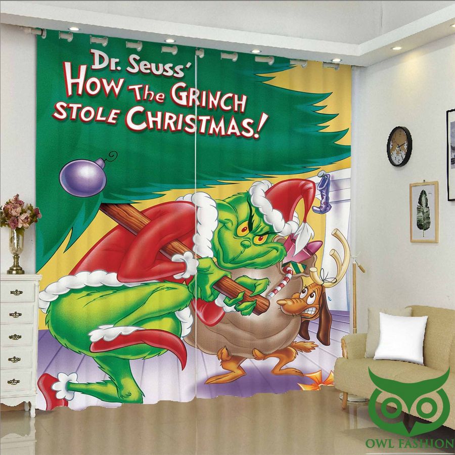 Dr Seuss The Grinch Christmas Day Window Curtain