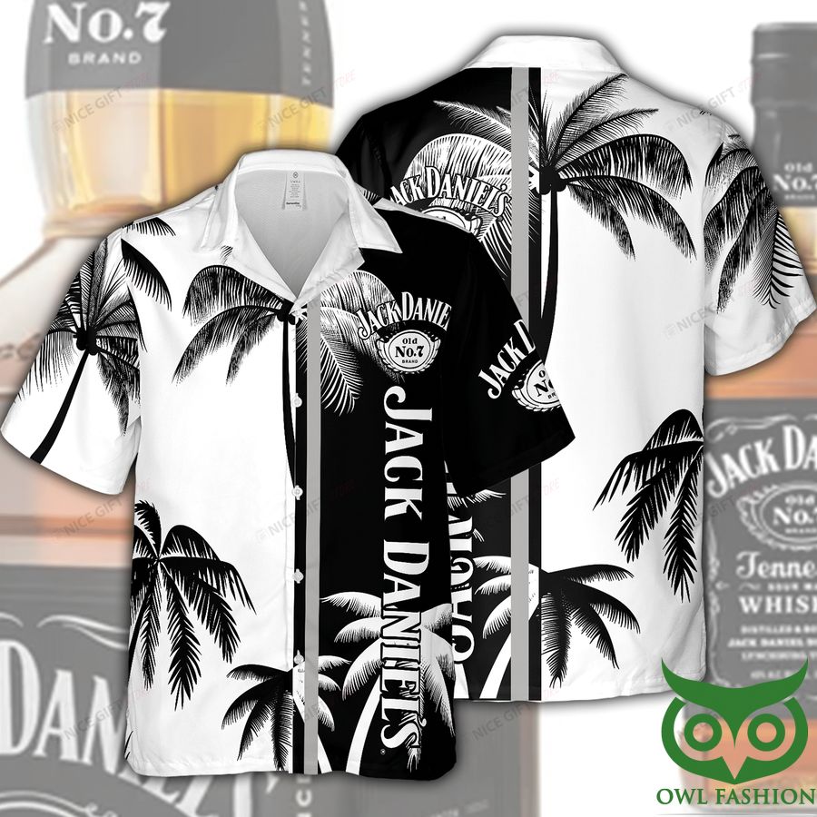 Jack Daniel's Black and White Coconut Hawaiian Shirt