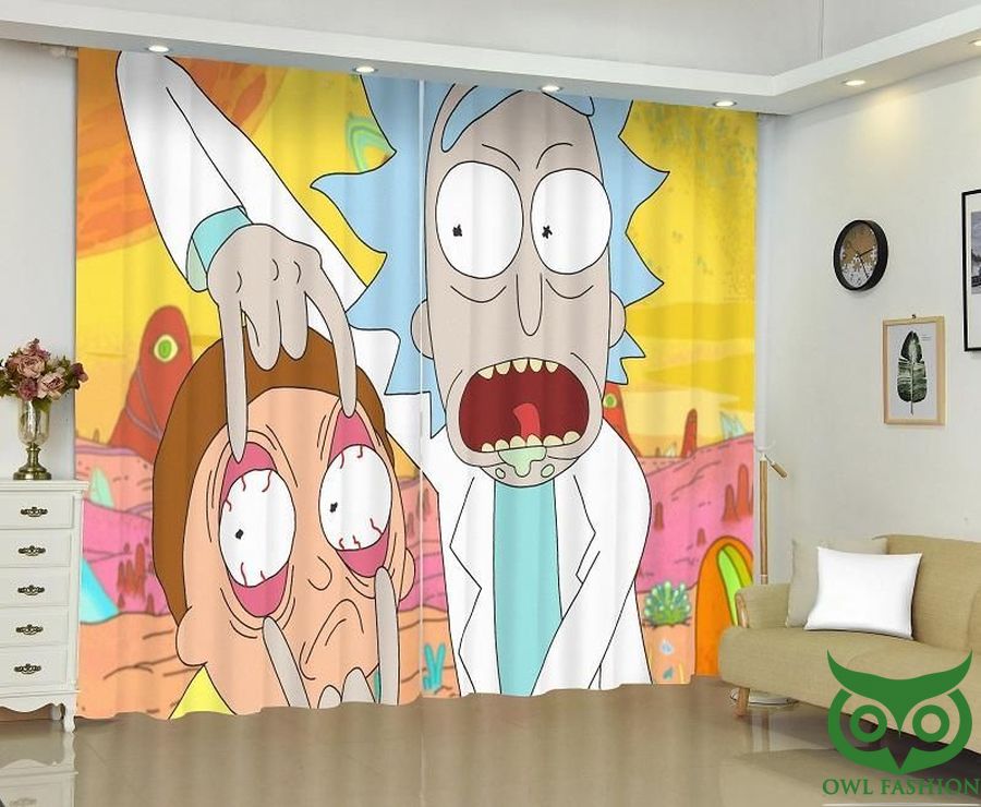 Rick And Morty 3D Printed Window Curtain
