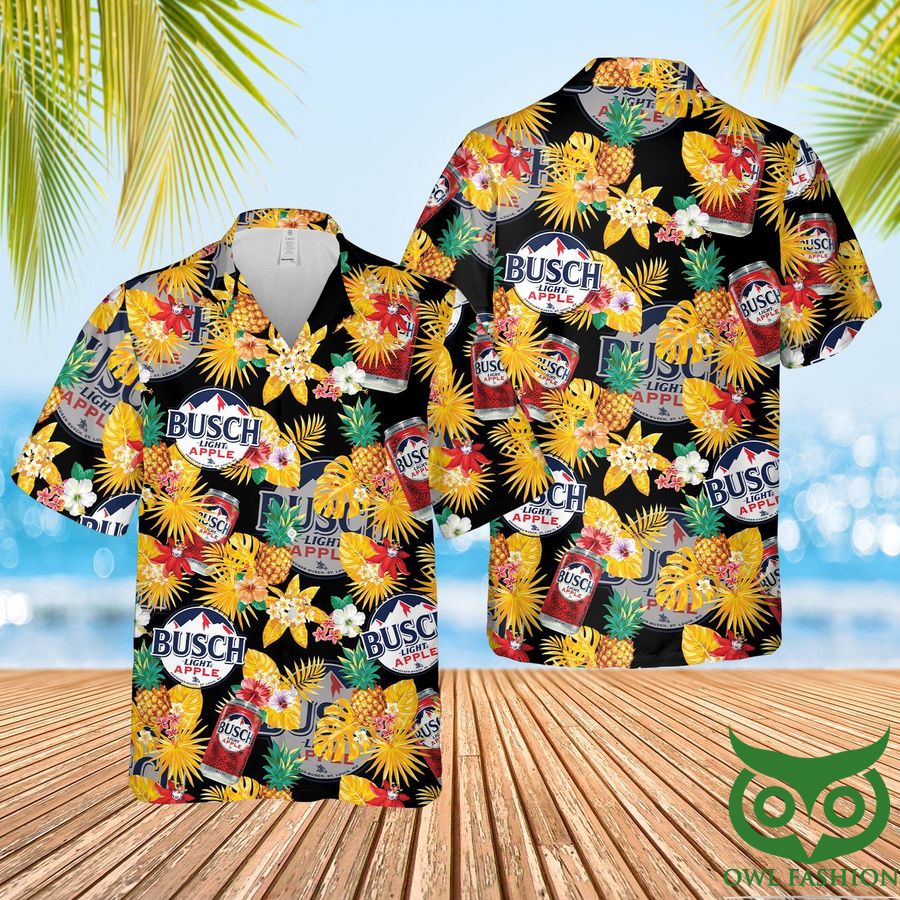 Busch Light Apple Tropical Pineapple Hawaiian Shirt and Shorts