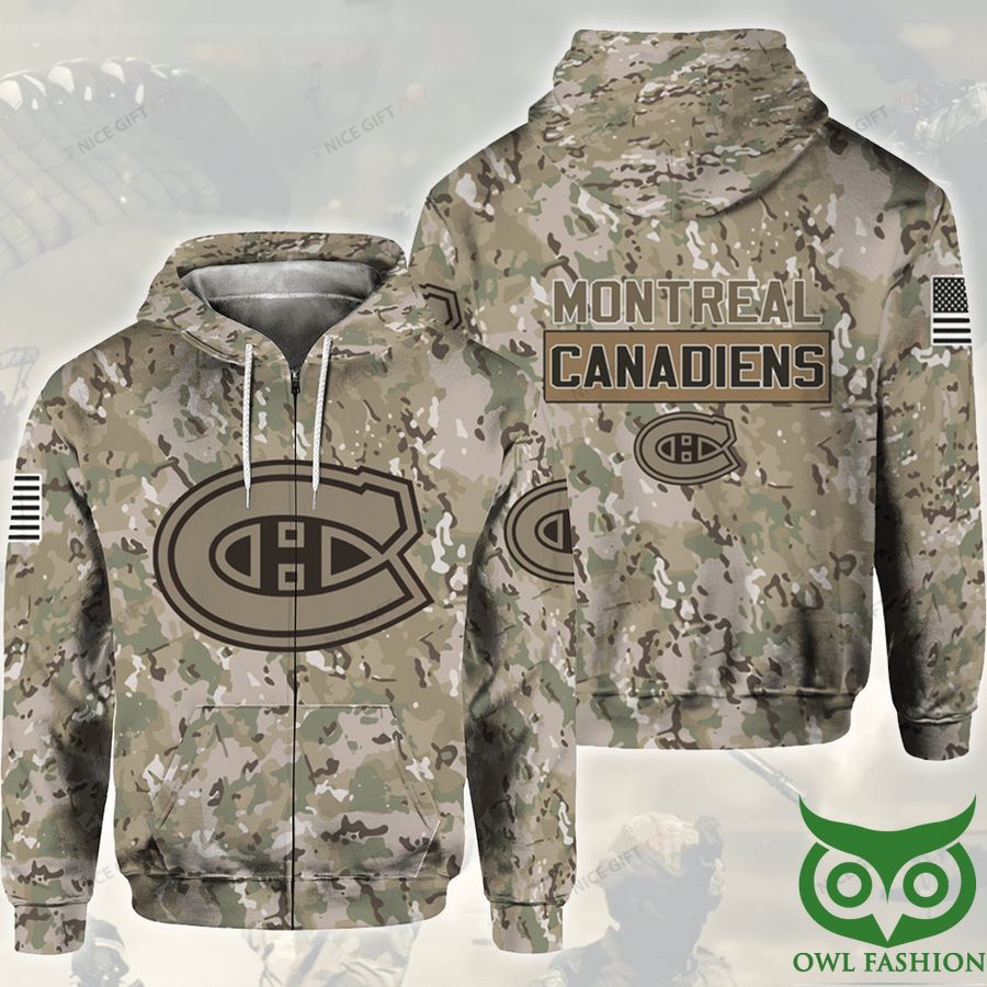 NHL Montreal Canadiens Camouflage 3D Zip Hoodie