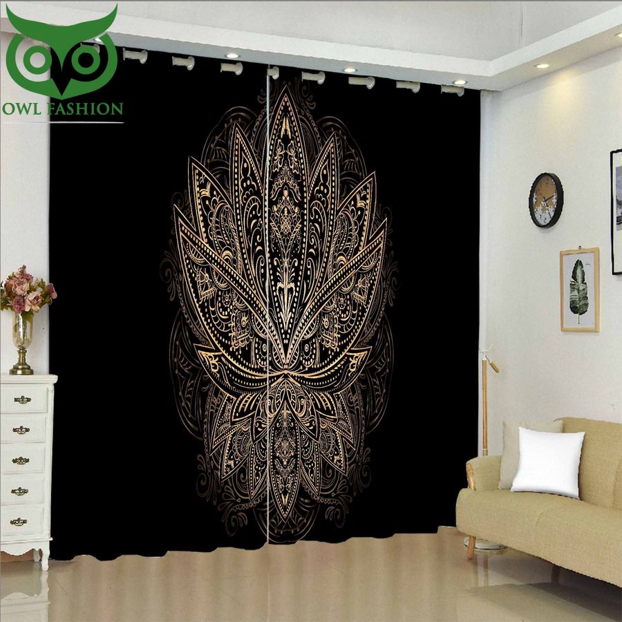 Golden Buddha Hand In Black Window curtain decoration room limited edition