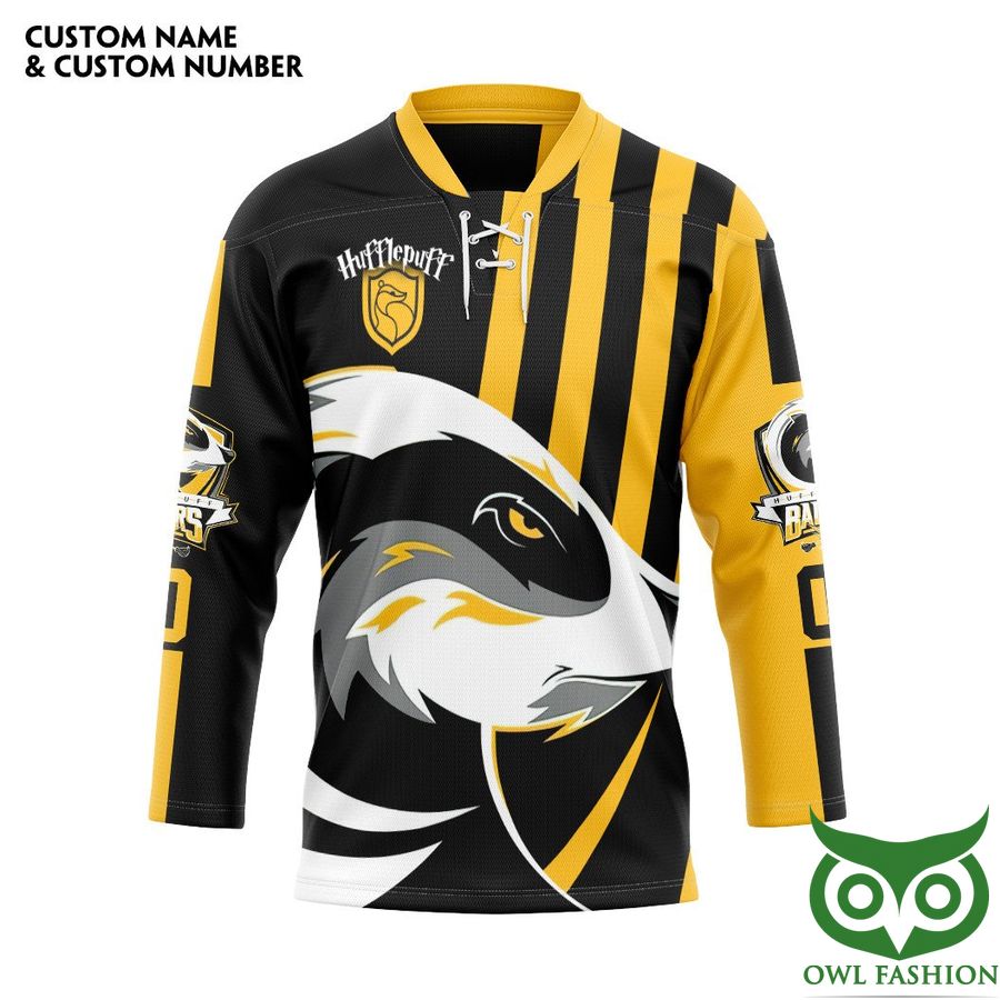 Harry Potter Hufflepuff Badgers Quidditch Team Custom Name Number Hockey Jersey