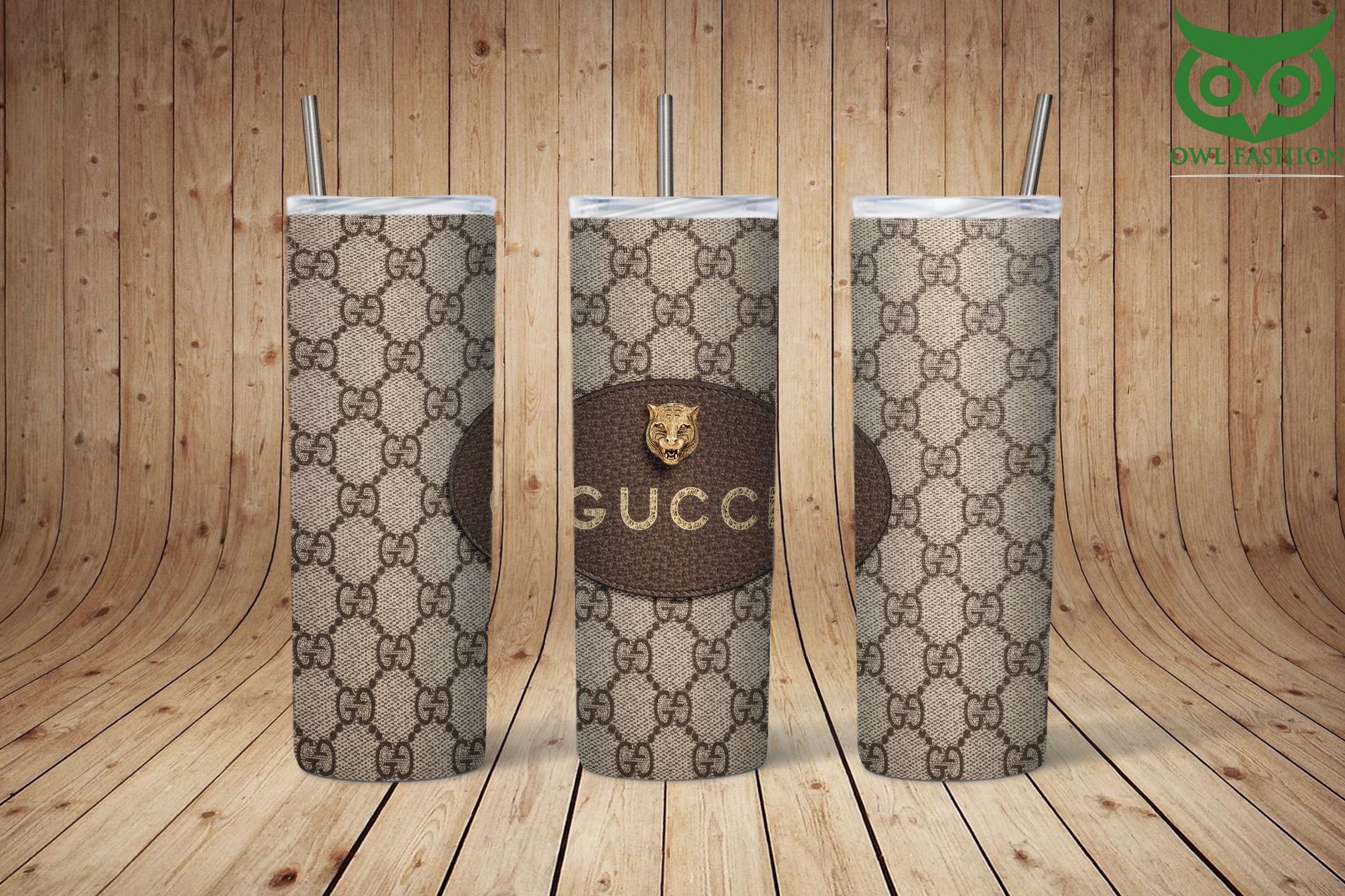 Gucci fashion golden tiger logo skinny tumbler cup 