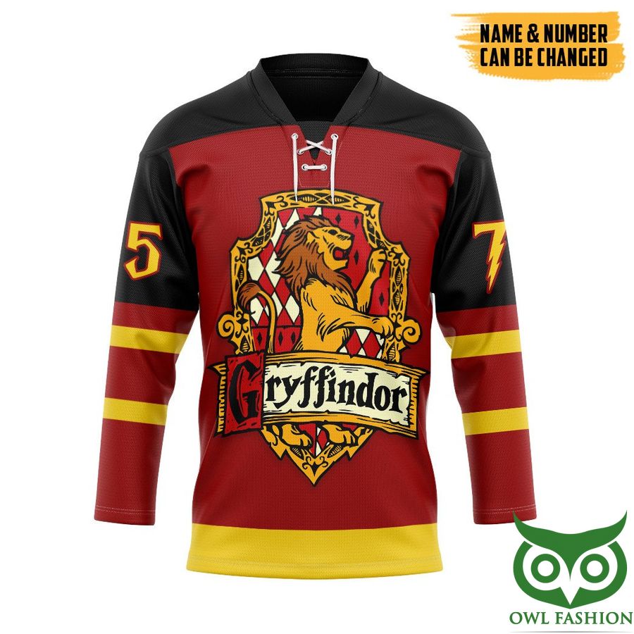 Harry Potter Gryffindor Custom Name Number Hockey Jersey