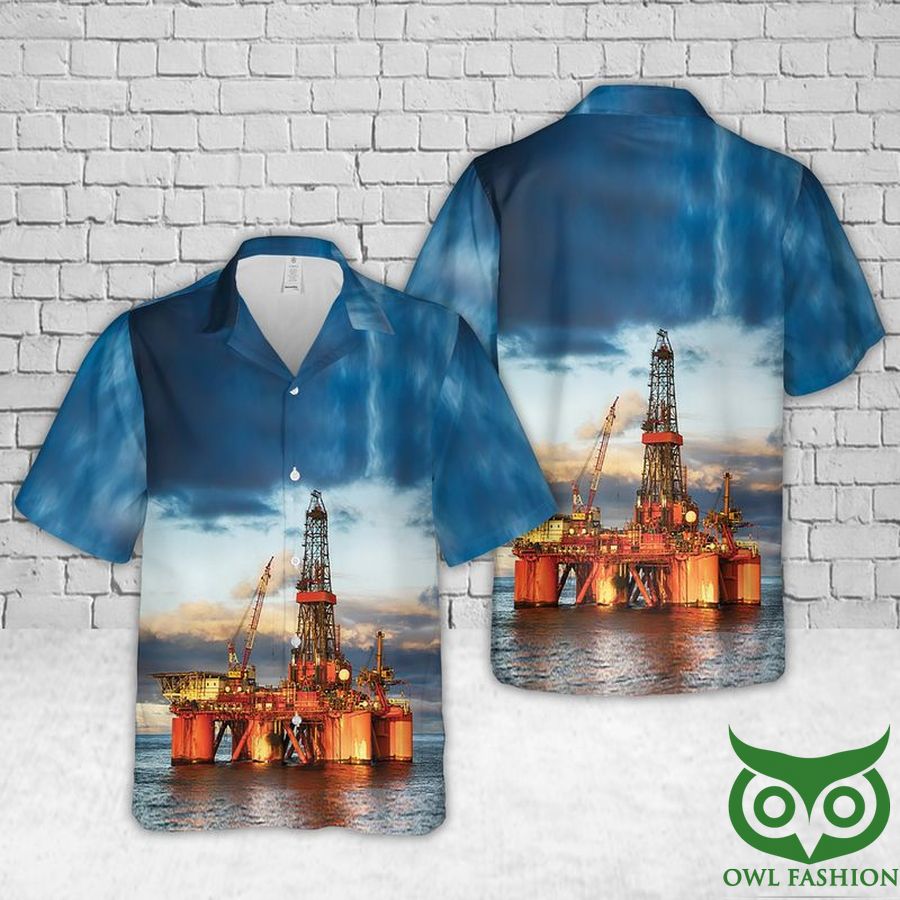 Chevron Offshore Drilling Rig Hawaiian Shirt