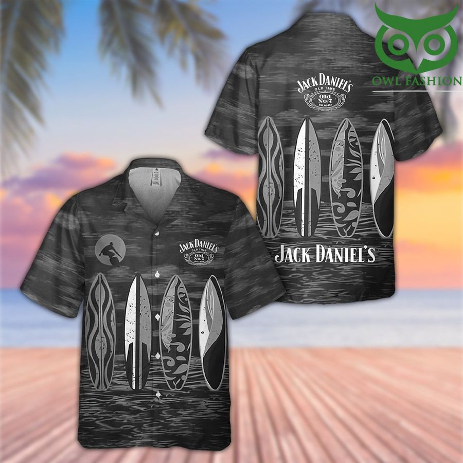 Jack Daniel's black Surfing drink Hawaiian Shirt Summer Shirt