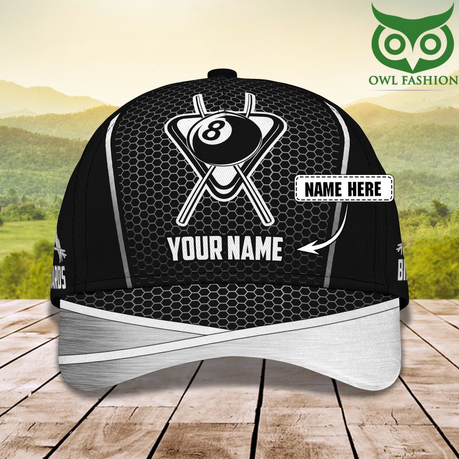 18 Billiard Personalized Name black ball classic cap