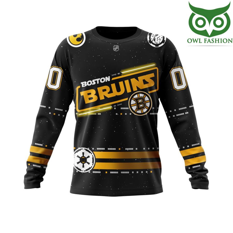 250 Custom Name Number NHL Boston Bruins Star Wars May The 4th Be With You 3D Shirt