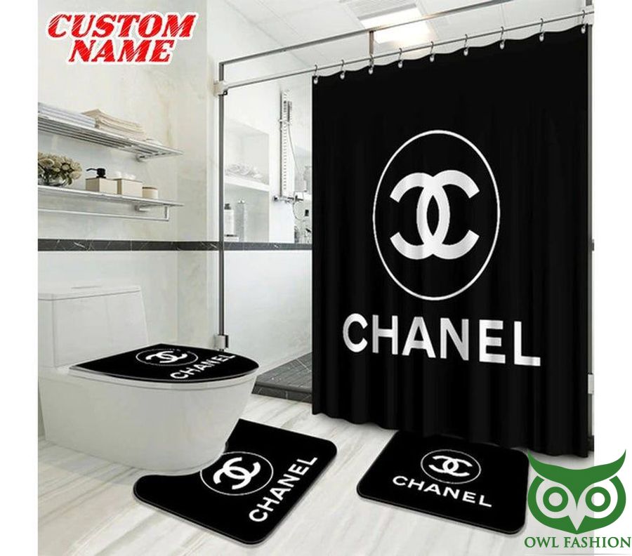 43 Custom Name Chanel Black and White Window Curtain
