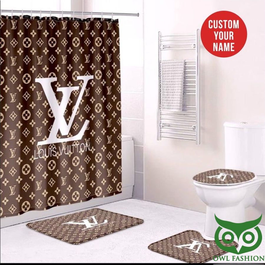 Luxury Louis Vuitton Brown Monogram Window Curtain