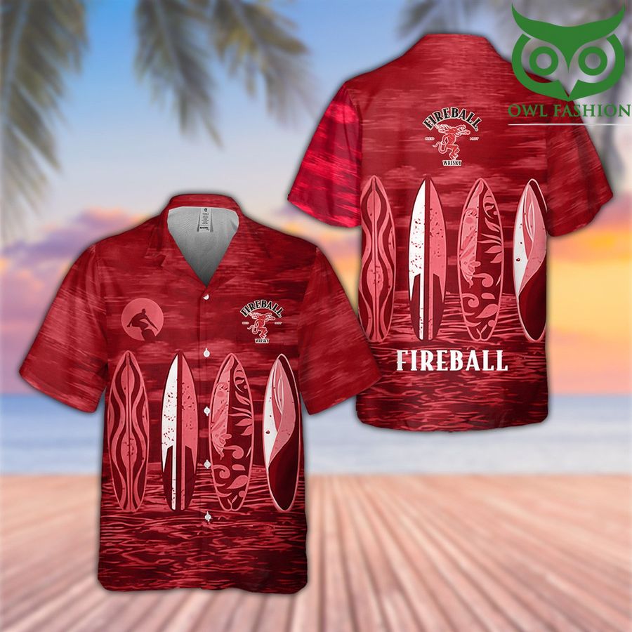 Fireball red Surfing drink Hawaiian Shirt Summer Shirt