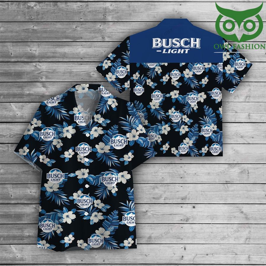 Busch Light floral on black Hawaii 3D Shirt 
