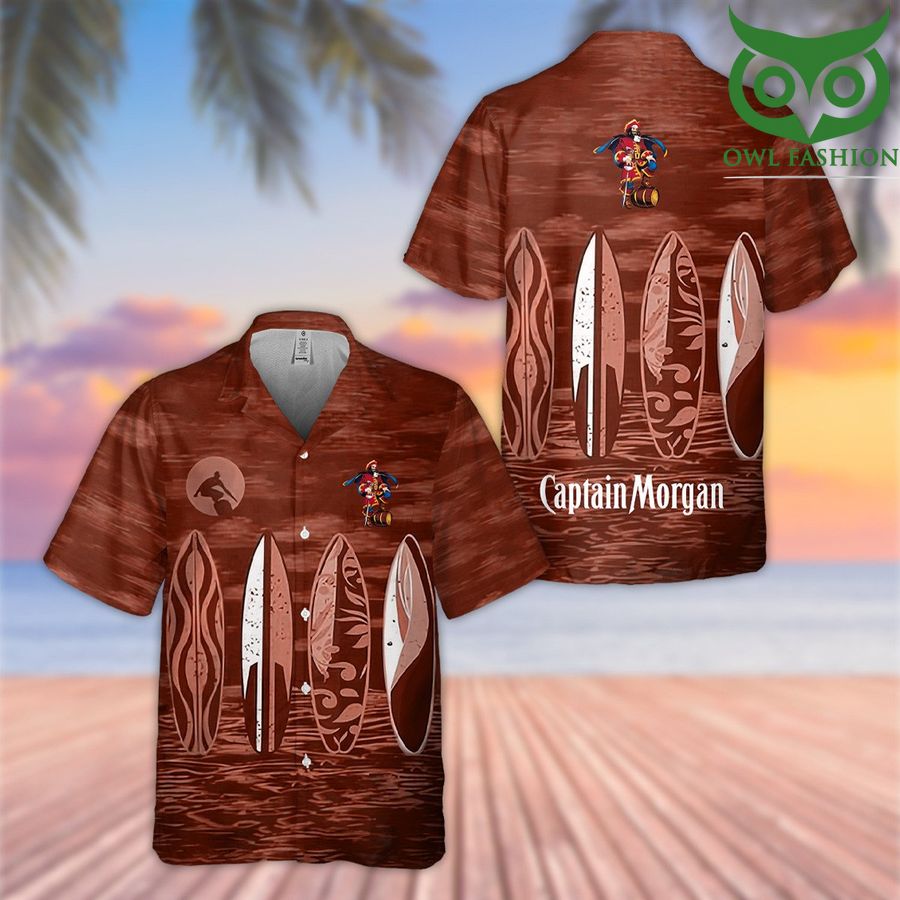 Captain Morgan Brown Surfing drink Hawaiian Shirt Summer Shirt