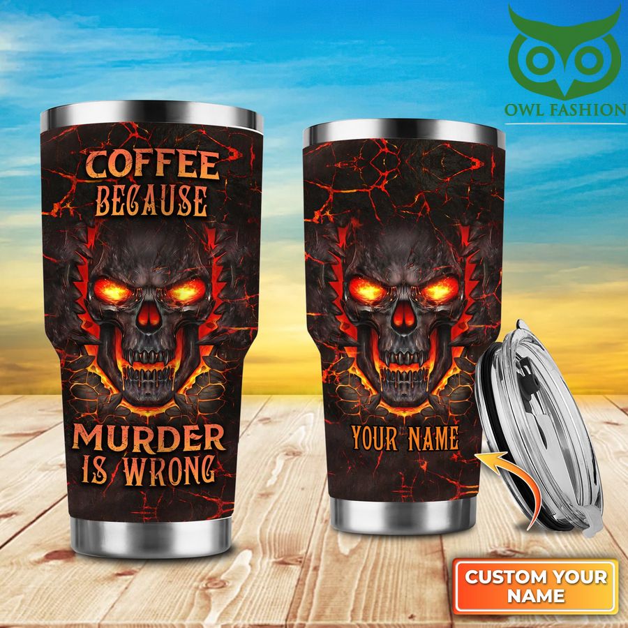 Skull Coffee Personalized Name Tumbler cup