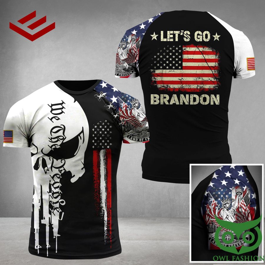 US Land of freedom FJB Let's go brandon We the people skull 3D T-shirt