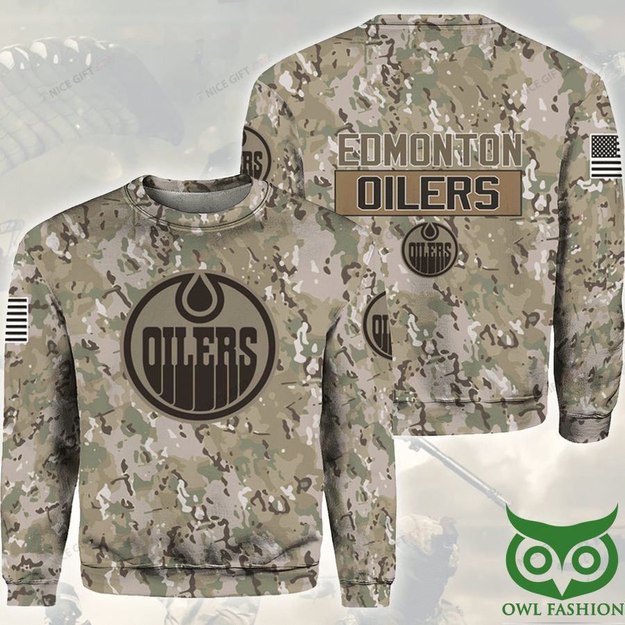 326 NHL Edmonton Oilers Camouflage Crewneck Sweatshirt
