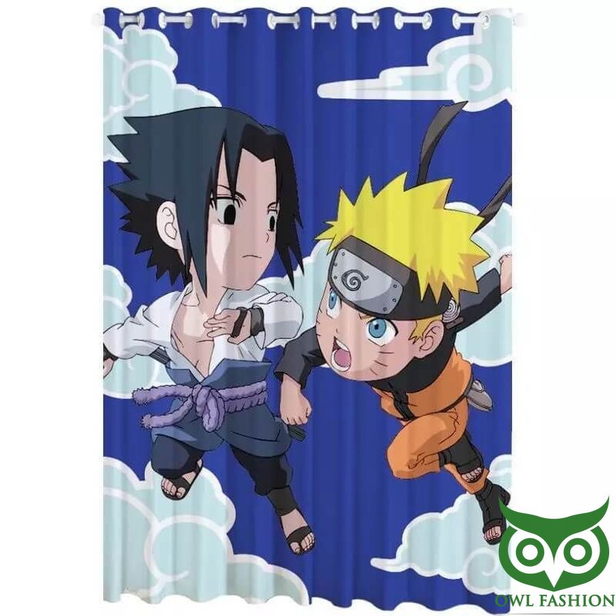 45 Anime Naruto Characters Blue Sky 3d Printed Window Curtain