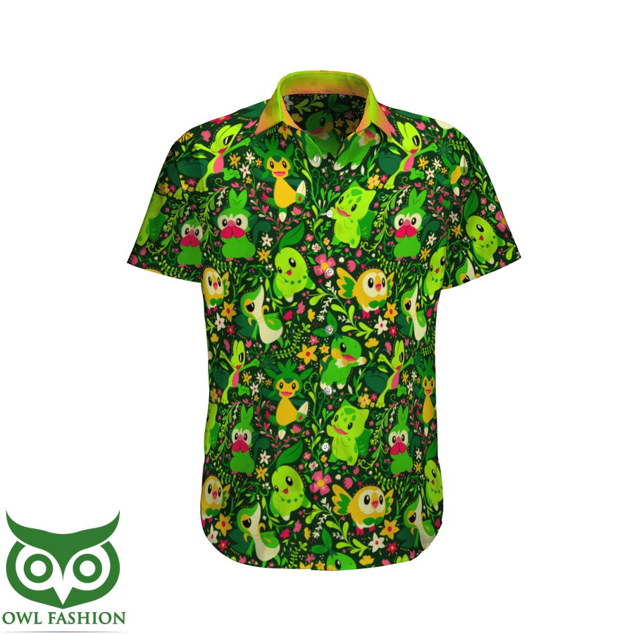 24 Grass Pokemon Hawaiian Shirt And Shorts
