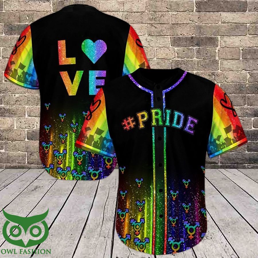 263 LGBT Pride Love Rainbow Color Love is love Baseball Shirt