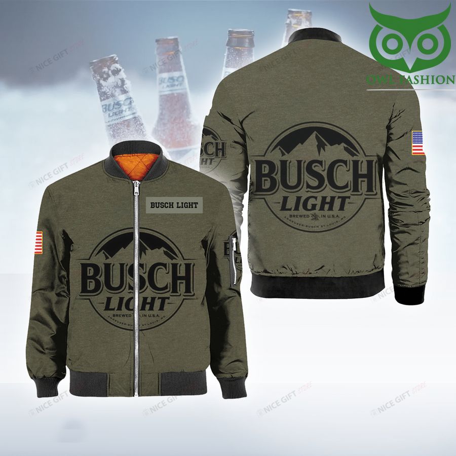 126 Busch Light grey 3D Bomber Jacket
