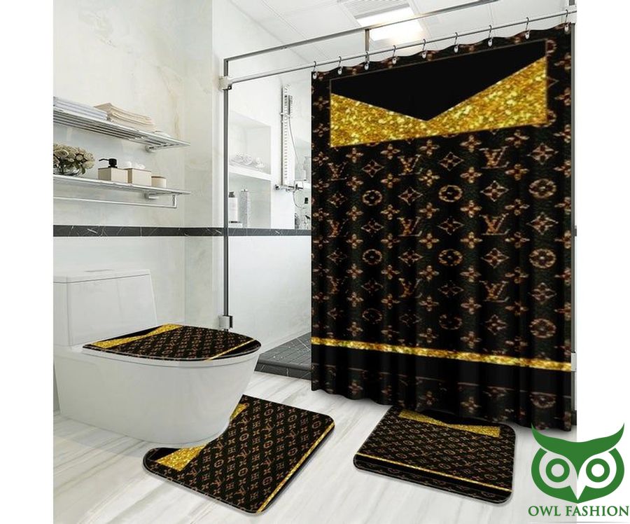7 Luxury Louis Vuitton Golden and Black Color Window Curtain