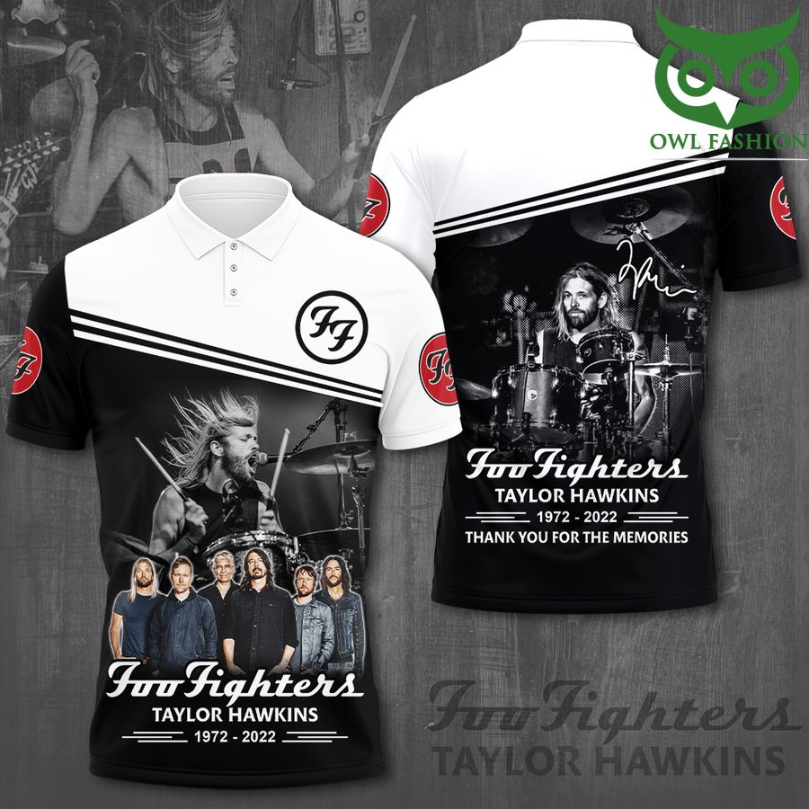 3 TAYLOR HAWKINS Foo Fighter white 3D Polo Shirt