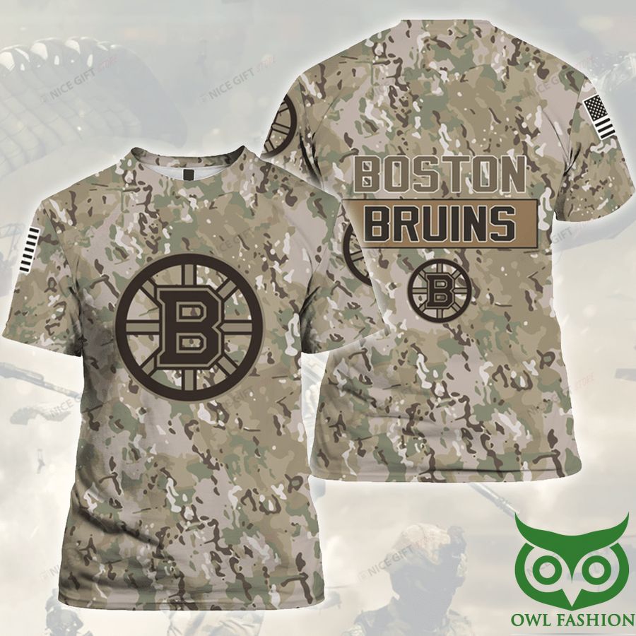 10 NHL Boston Bruins Camouflage 3D T shirt