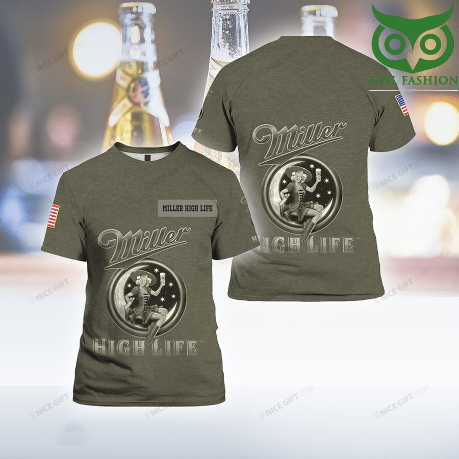 142 Miller High Life grey 3D T shirt