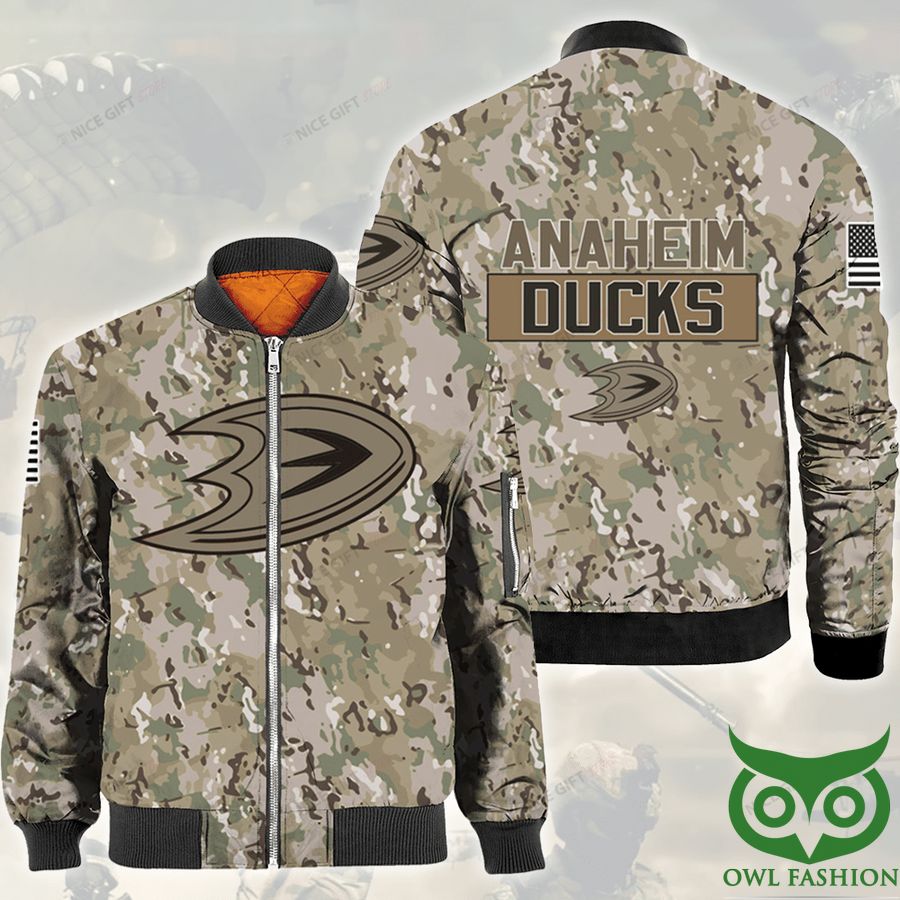 634 NHL Anaheim Ducks Camouflage Bomber Jacket