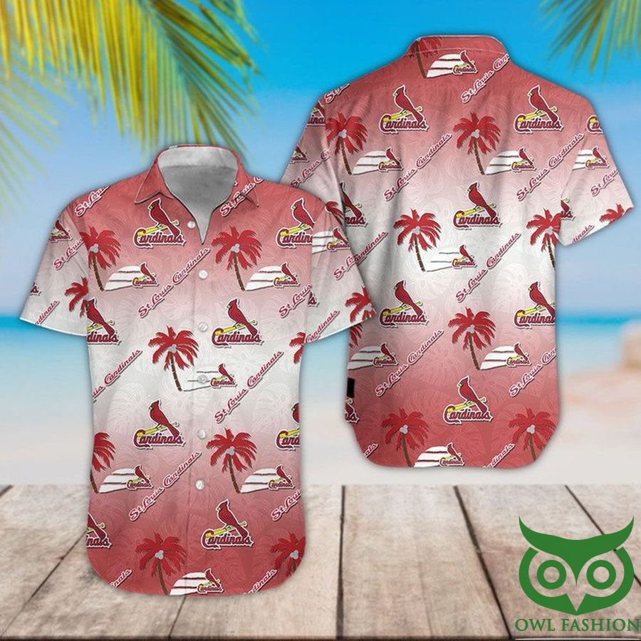 16 St. Louis Cardinals Red White Gradient Hawaiian Shirt