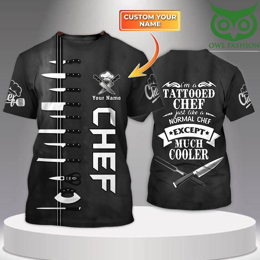100 PersonalizedIm a tattooed CHEF cook 3D Tshirt