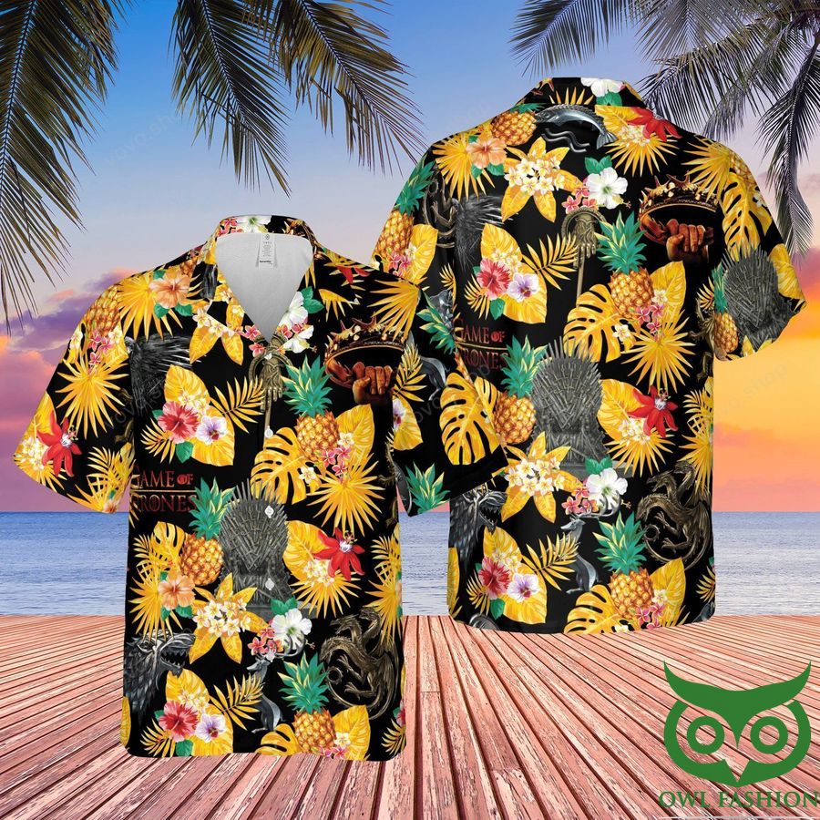 81 Game of Thrones Tropical Flower Hawaiian Shirt and Summer Shorts
