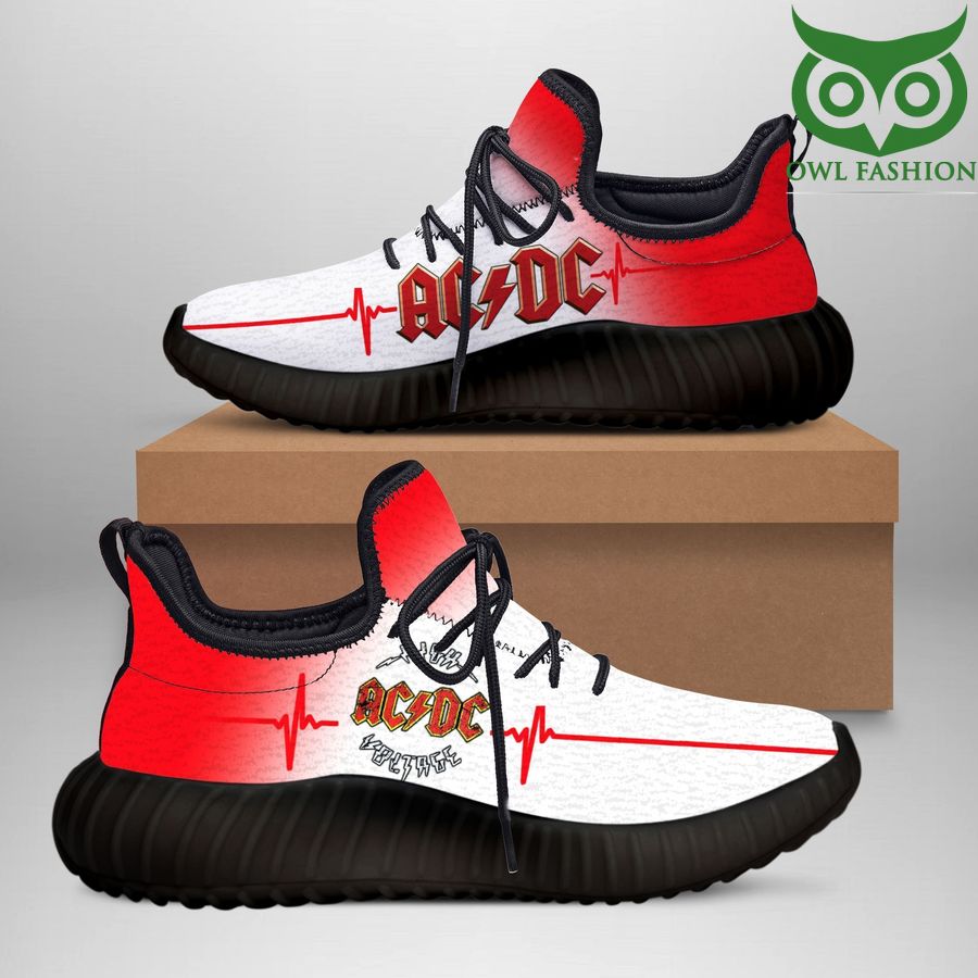 44 ACDC special design red Yeezy Boost running sneakers