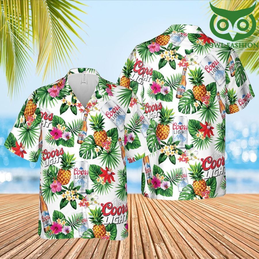 54 Coors Light Beer Summer Beach pineapple Hawaiian shirt and short