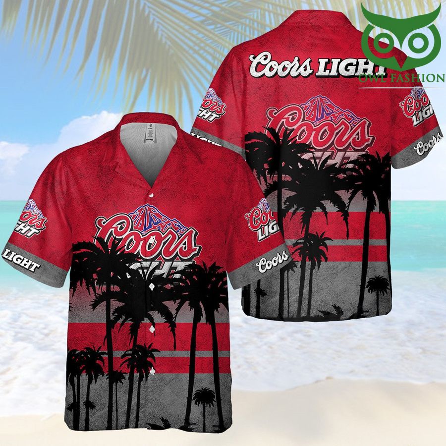 Coors Light Beer Tropical Hawaiian Shirt Shorts - Owl Fashion Shop