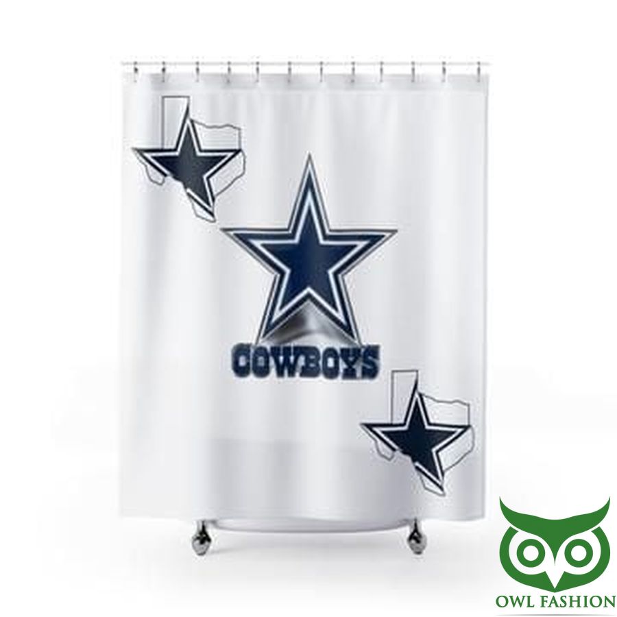 48 Dallas Cowboys NFL Teams White with Logo Window Curtain