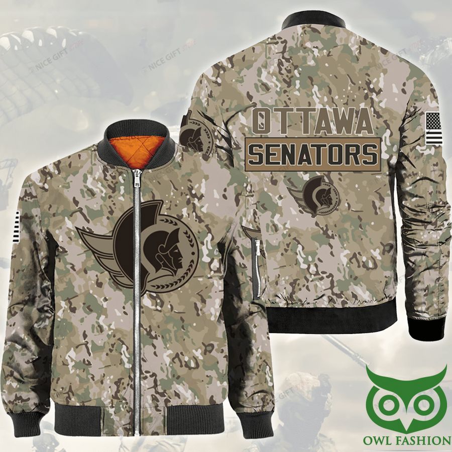 114 NHL Ottawa Senators Camouflage Bomber Jacket