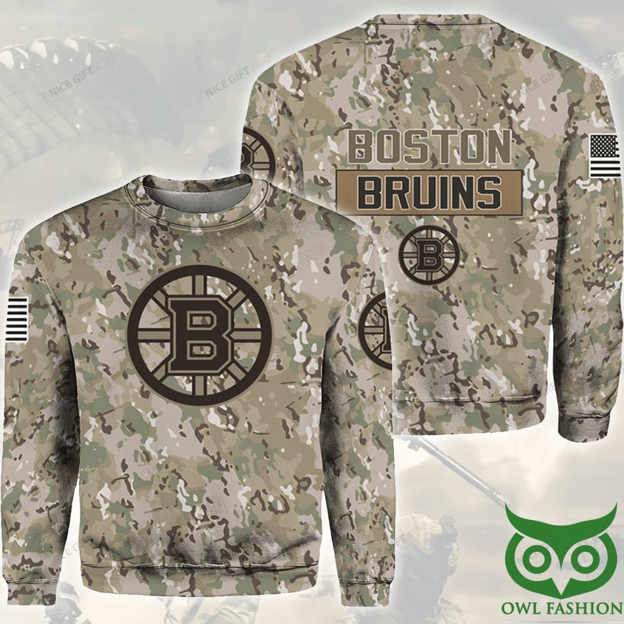 6 NHL Boston Bruins Camouflage Crewneck Sweatshirt