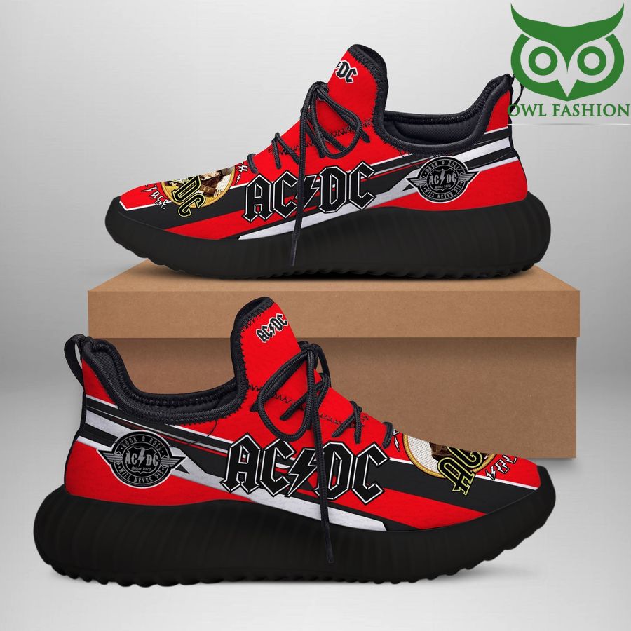 8 ACDC band red Yeezy Boost running sneakers
