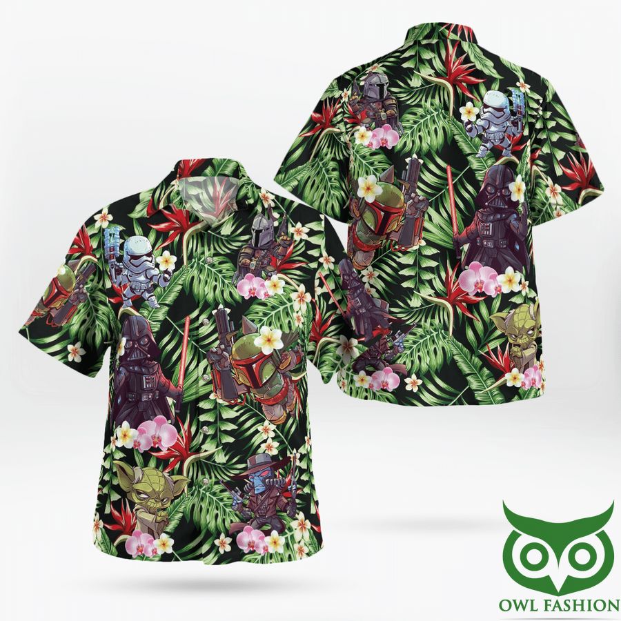 36 Star wars Mini Characters Floral Hawaiian Shirt