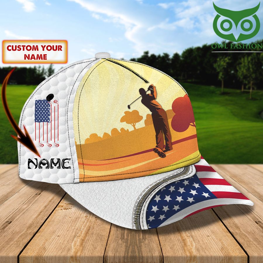 39 Golf USA Flag golfer Personalized Name classic cap