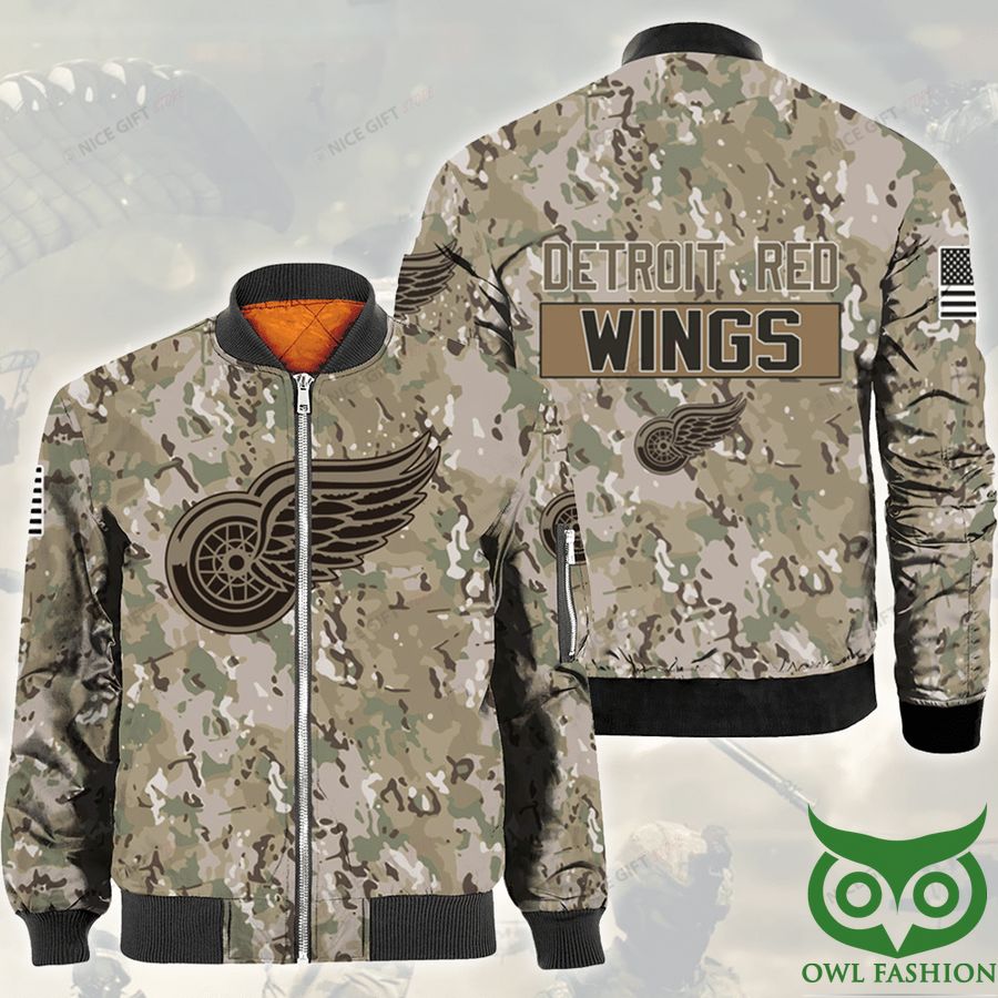 54 NHL Detroit Red Wings Camouflage Bomber Jacket