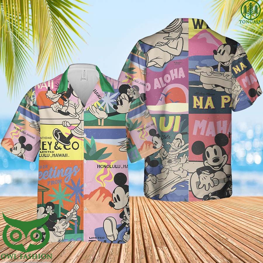 227 Mickey Donald Fashion Hawaiian Shirt Summer Shirt