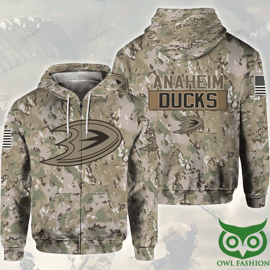 638 NHL Anaheim Ducks Camouflage 3D Zip Hoodie