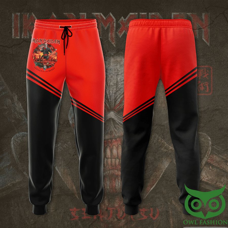 13 Iron Maiden with Characters Red and Black 3D Sweatpants