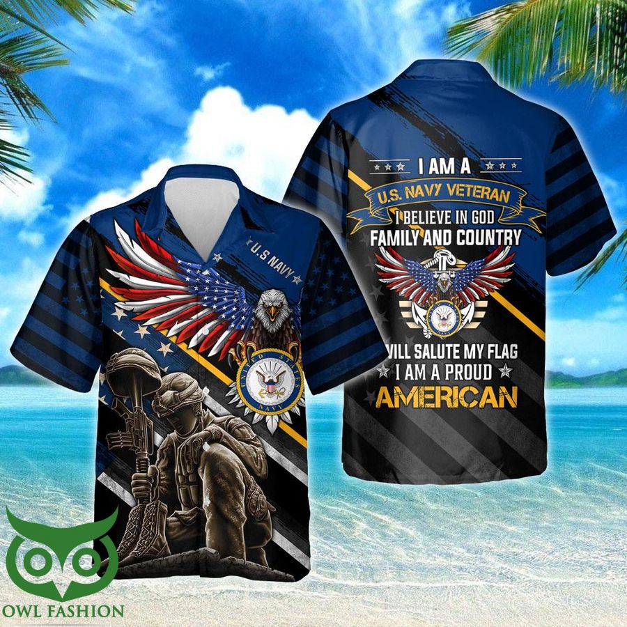 15 I Am A US Navy Veteran I Am A Proud American Hawaiian Shirt