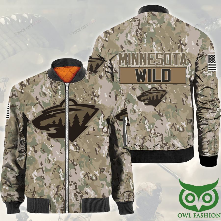 254 NHL Minnesota Wild Camouflage Bomber Jacket