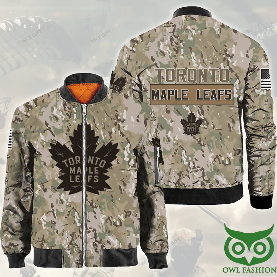 154 NHL Toronto Maple Leafs Camouflage Bomber Jacket